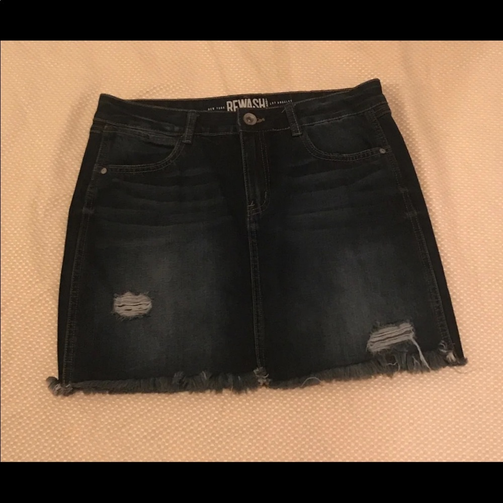 Vintage Denim Distressed Skirt